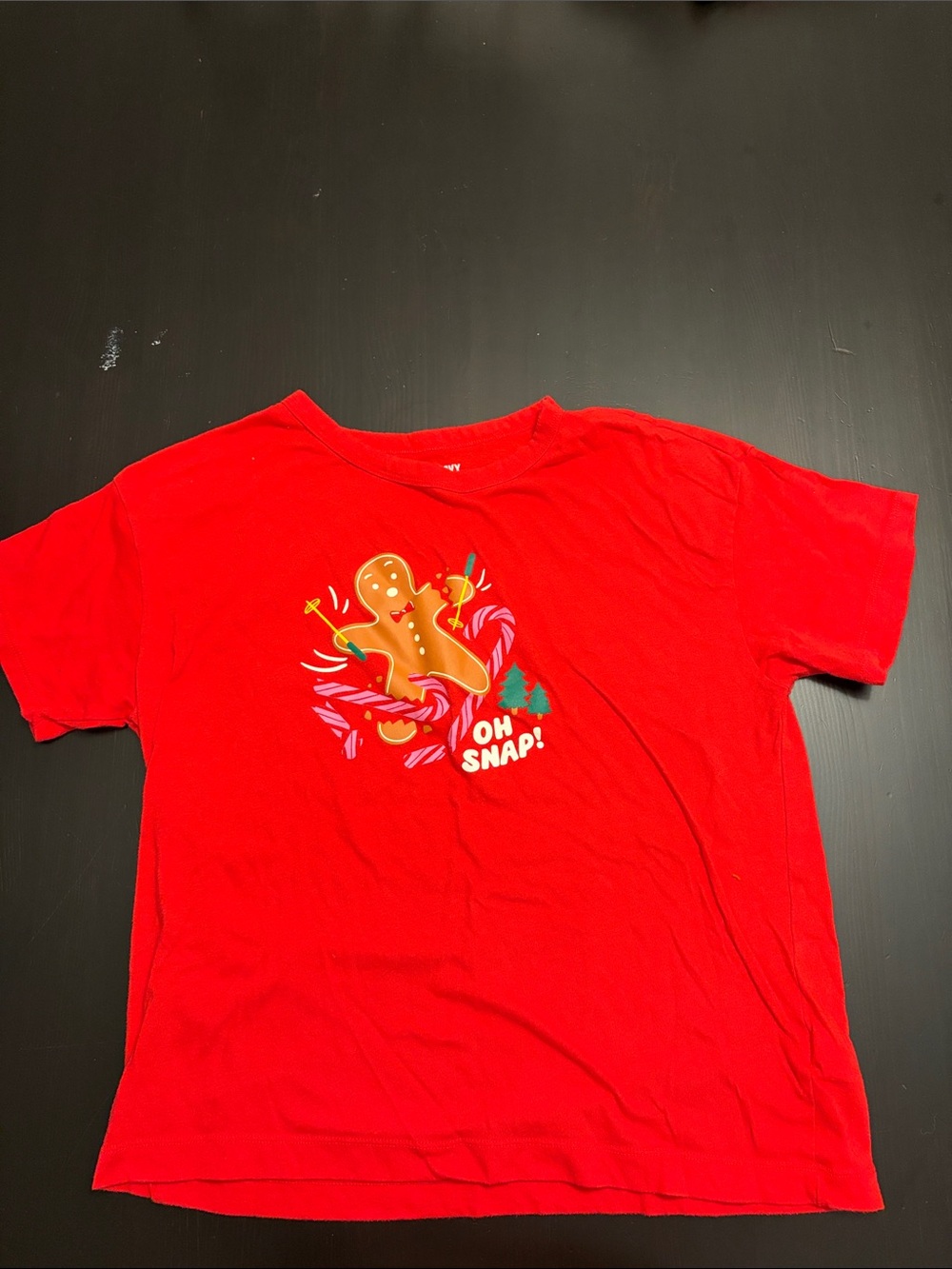Old Navy Red Kids' Gingerbread 'Oh Snap!' Graphic Tee